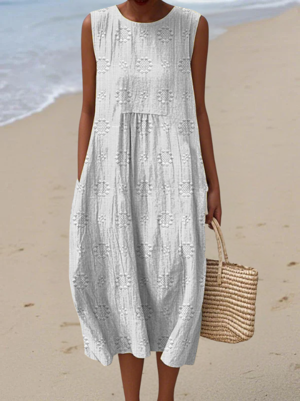 CANDACE | Embroidered Midi Dress