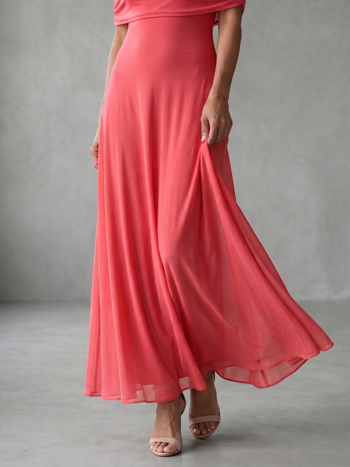 Bellthorne | Off Shoulder Draped Midi Dress