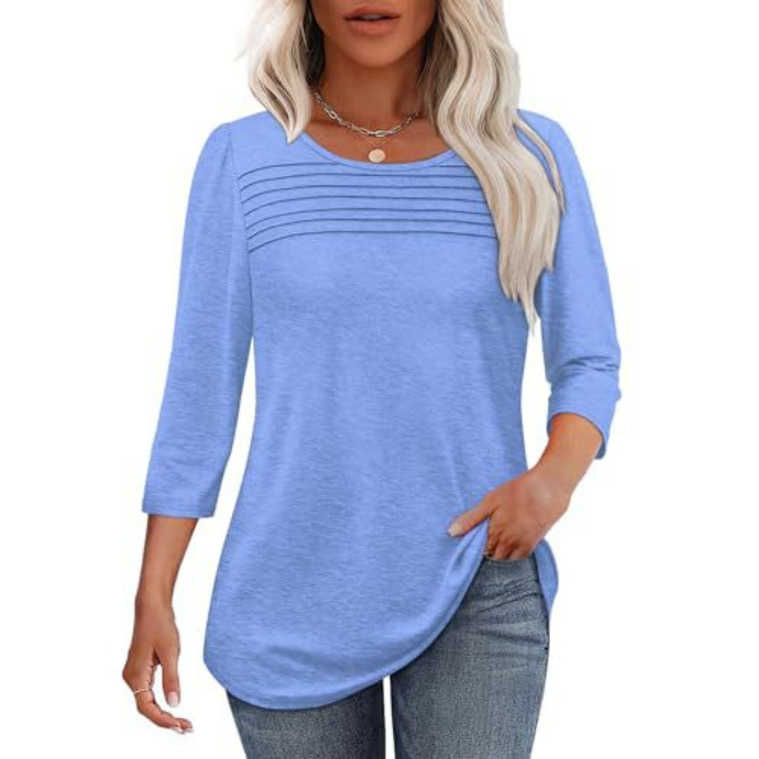 Kinsley | Casual Pleated Front Spring Top
