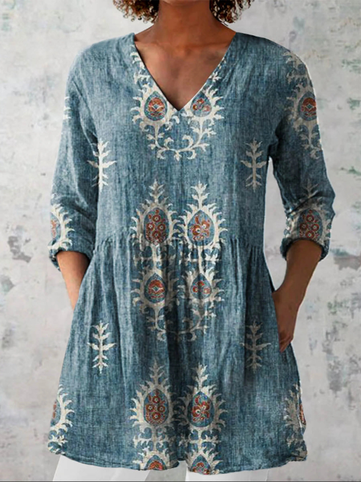 Maeve | Long Blouse with V-Neck