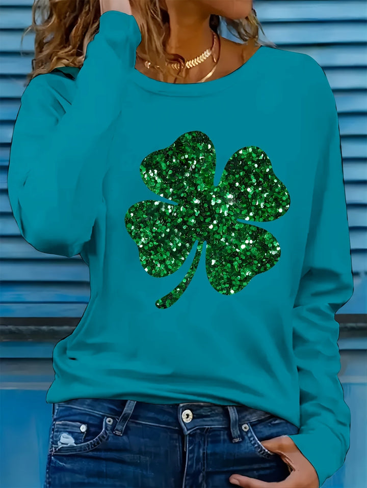 ADRIENNE | Clover Print Sweatshirt