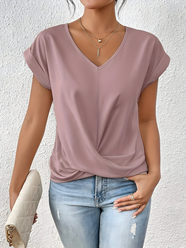 ANDREA | Relaxed V-Neck Twist Top