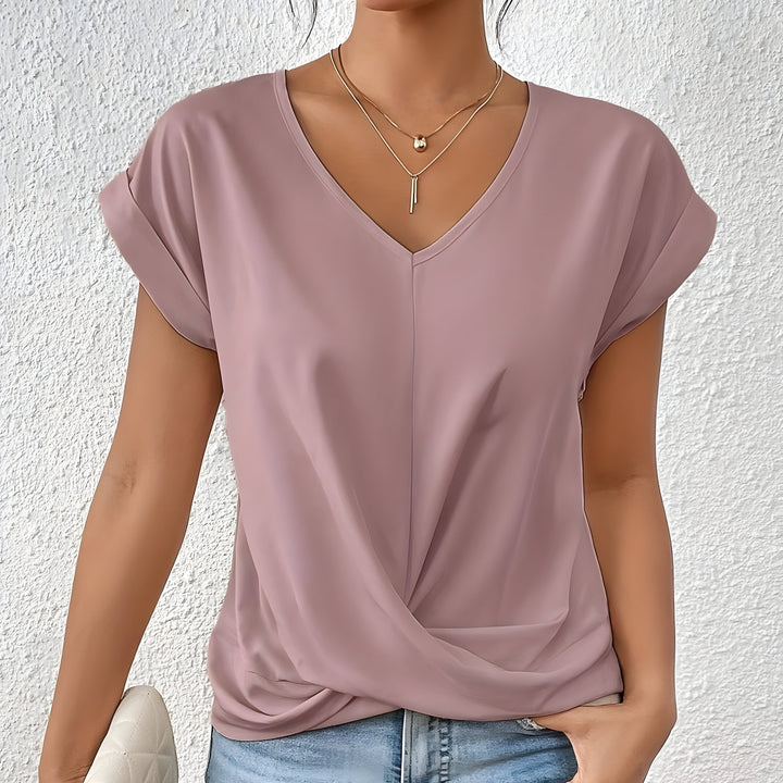 Violet | Classic Twist Detail V-Neck Top