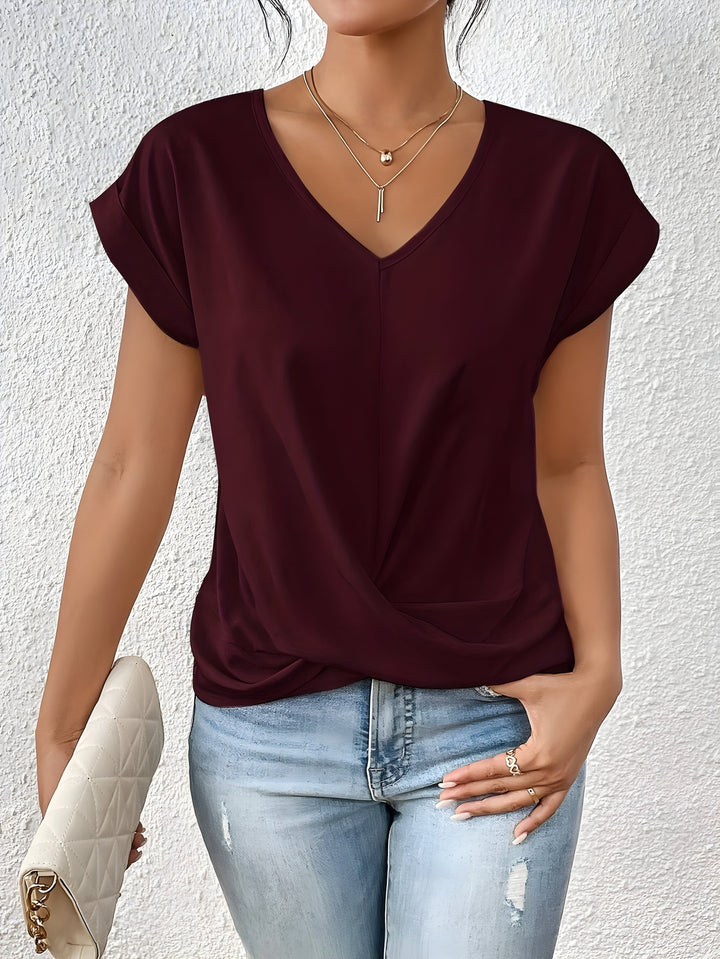 ANDREA | Relaxed V-Neck Twist Top