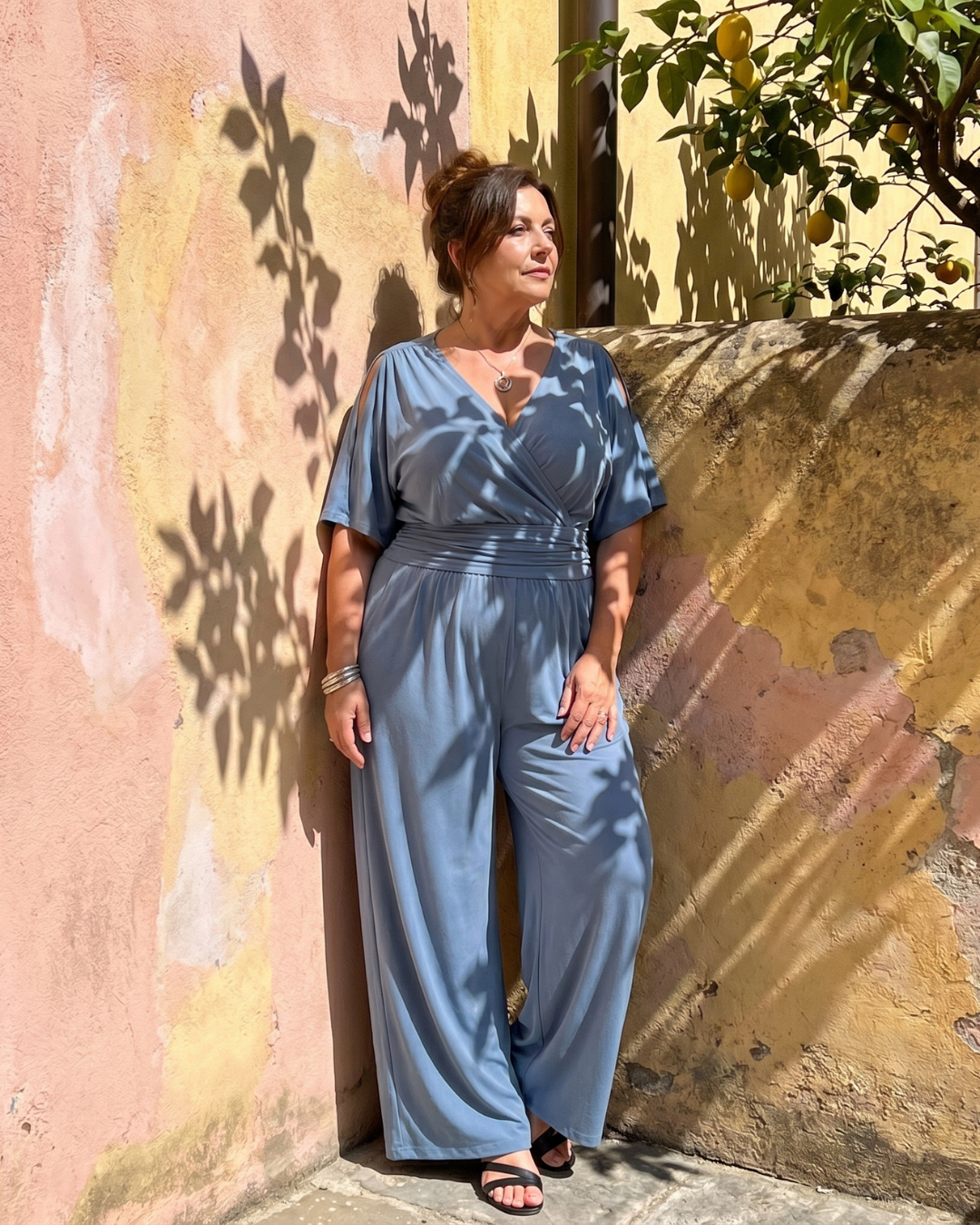 Diana | Cold Shoulder Wrap Waist Relaxed Jumpsuit