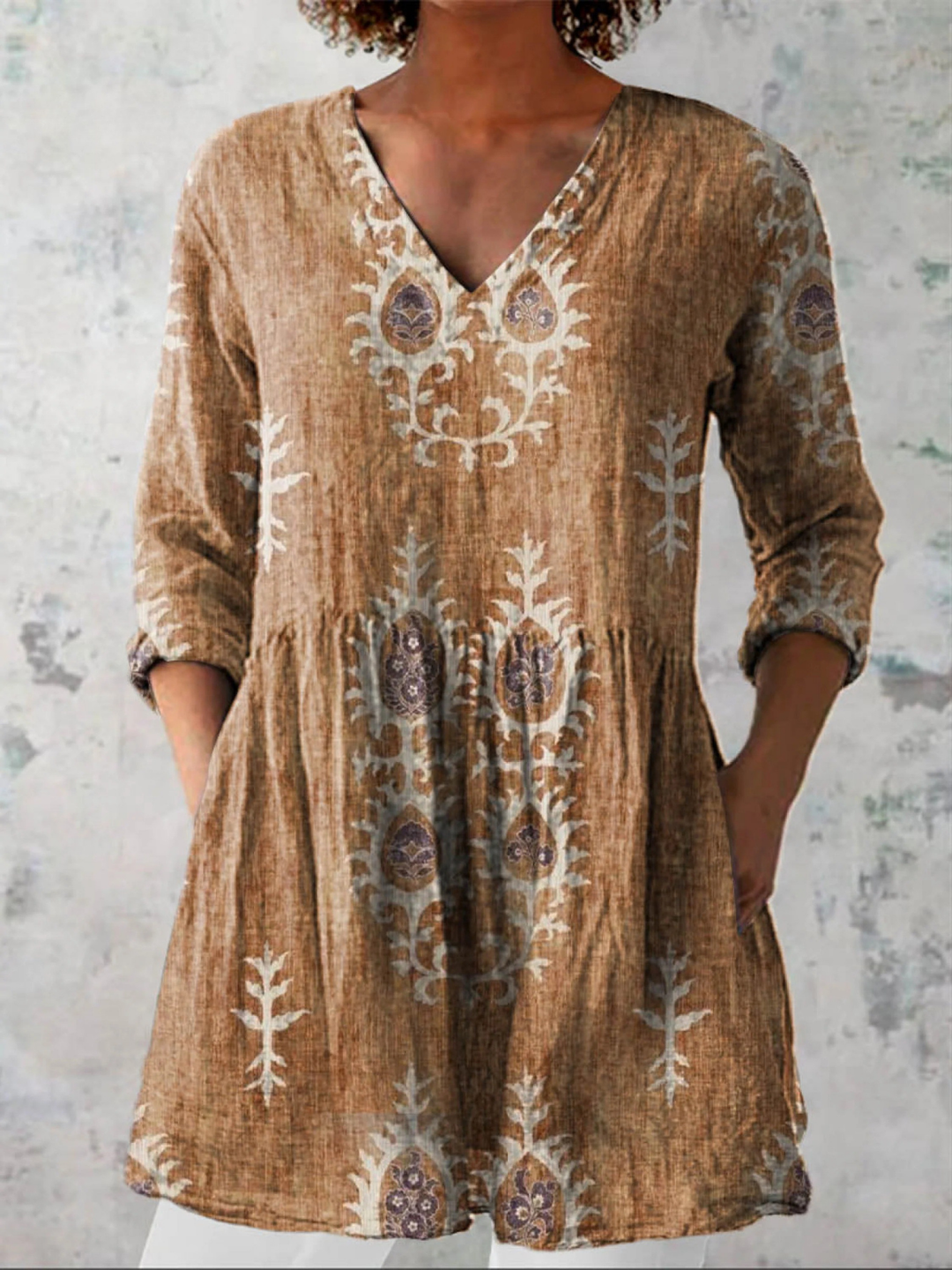 Maeve | Long Blouse with V-Neck