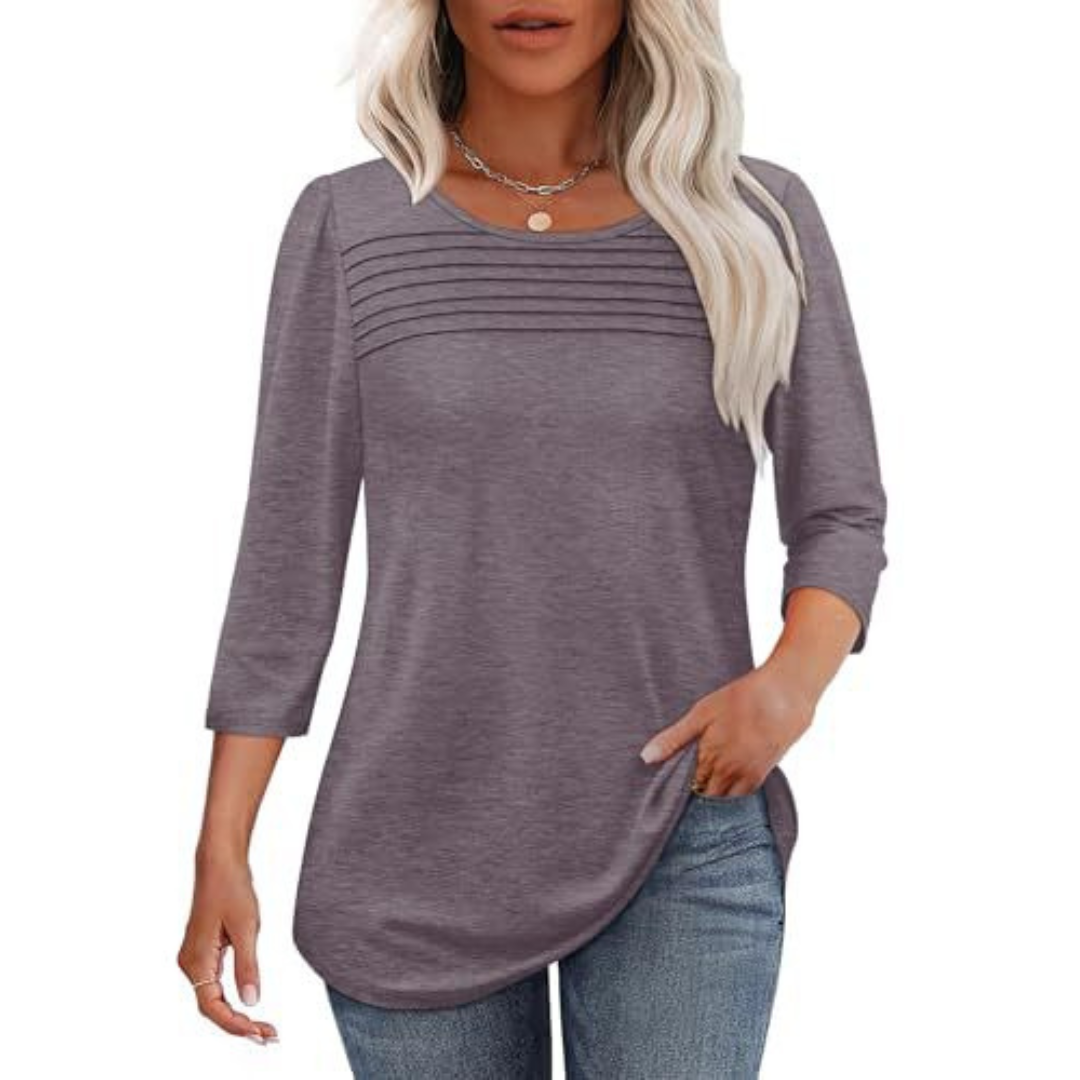 Kinsley | Casual Pleated Front Spring Top