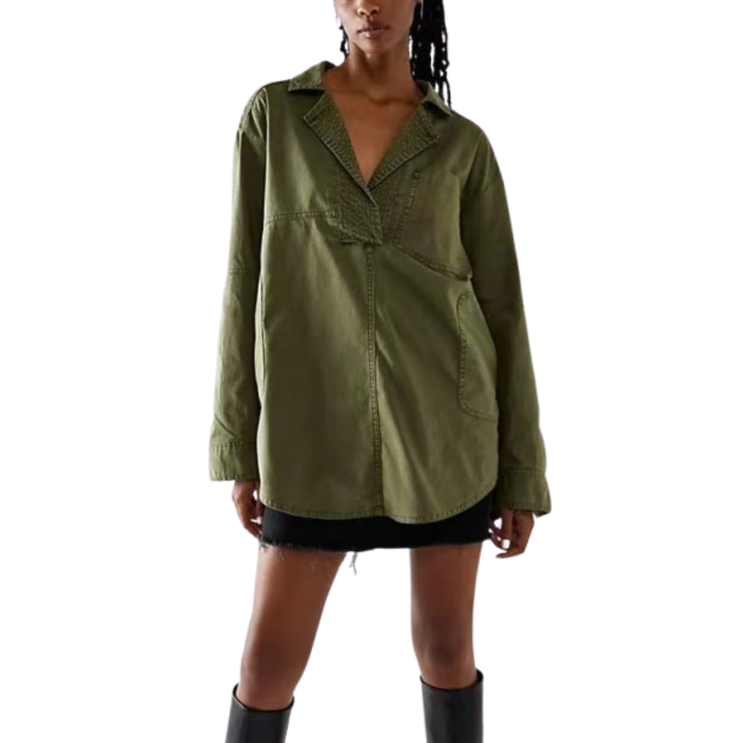 Riley | Chic V-Neck Denim Tunic Top