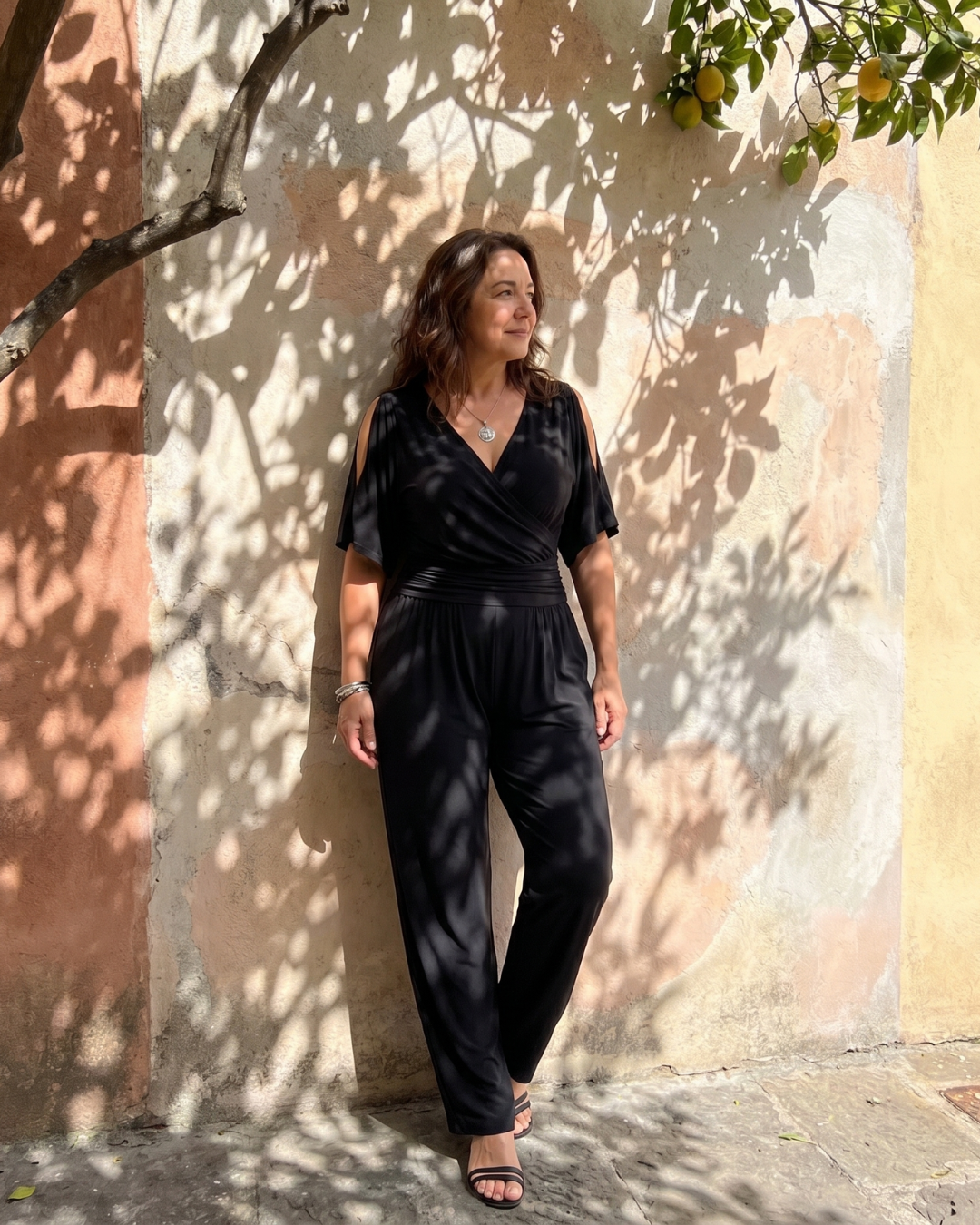 Diana | Cold Shoulder Wrap Waist Relaxed Jumpsuit