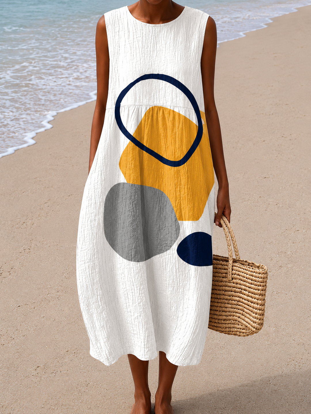 Harper - Women’s Sleeveless Relaxed Fit Midi Dress