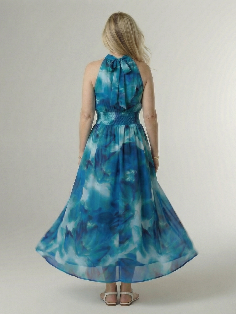 Alondra | Gathered Halter Midi Dress