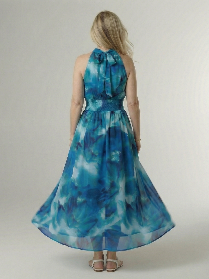 SYLLIN | Gathered Halter Midi Dress