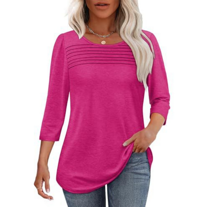 Kinsley | Casual Pleated Front Spring Top