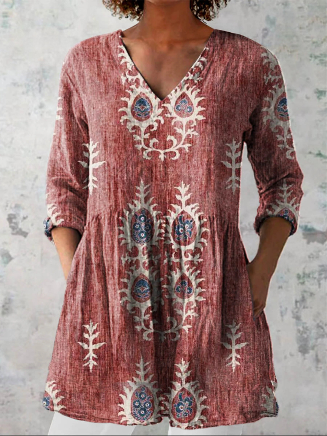 Maeve | Long Blouse with V-Neck