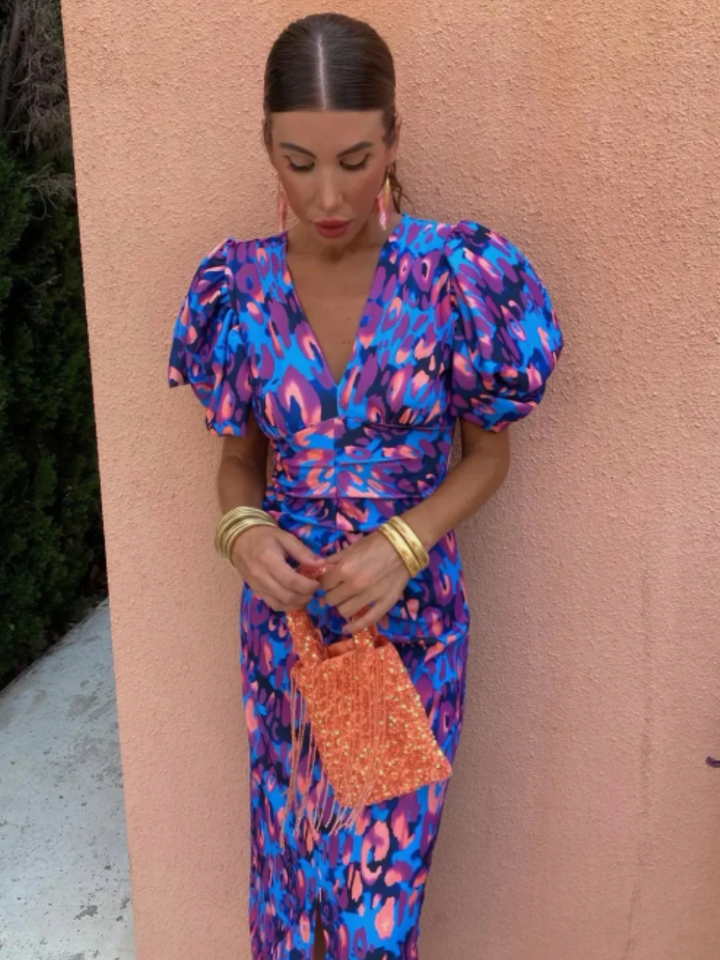 Amelia™ | Vivid Pleated Midi Dress 1