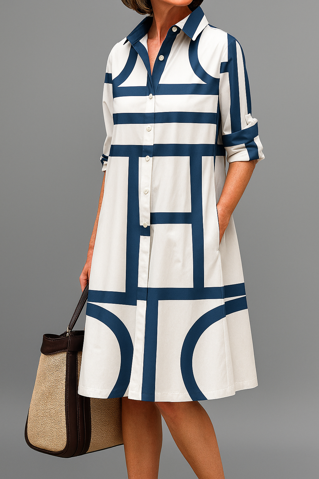 Arabella™ Geometric Midi Dress 0