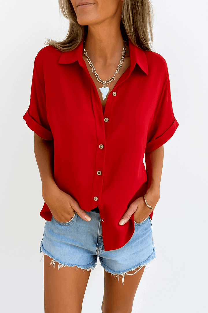 AMBER | Effortless Short-Sleeve Button-Up Shirt
