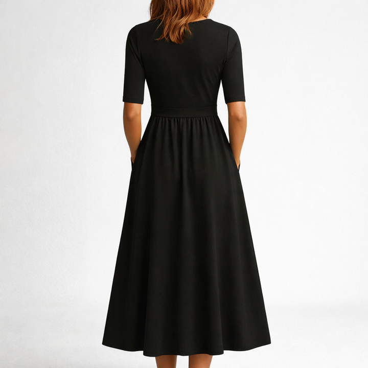 Vivian | Elegant Midi Dress with Pockets