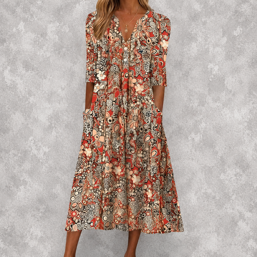 Evelyn | Graceful Midi Dress With Pockets