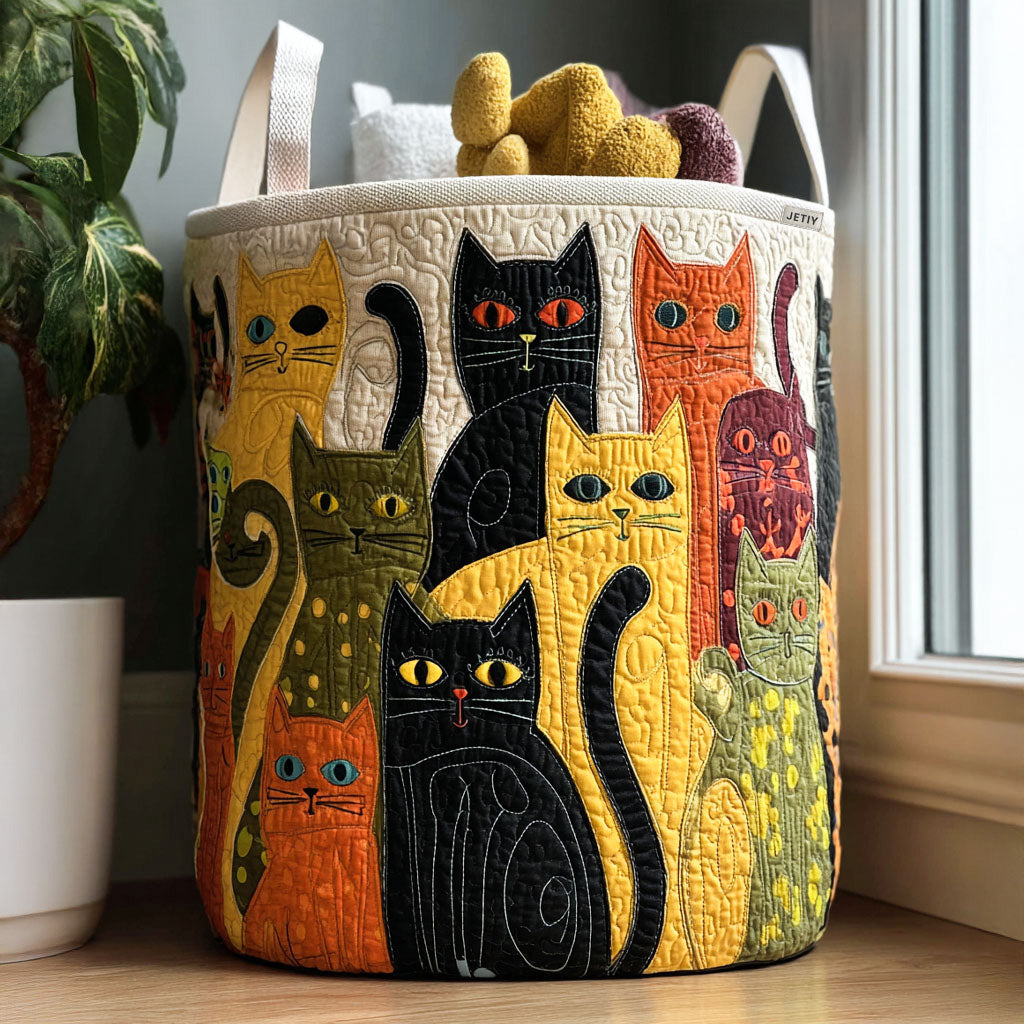 Handmade Cat Design Laundry Basket