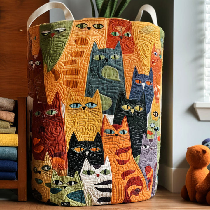 Handmade Cat Design Laundry Basket
