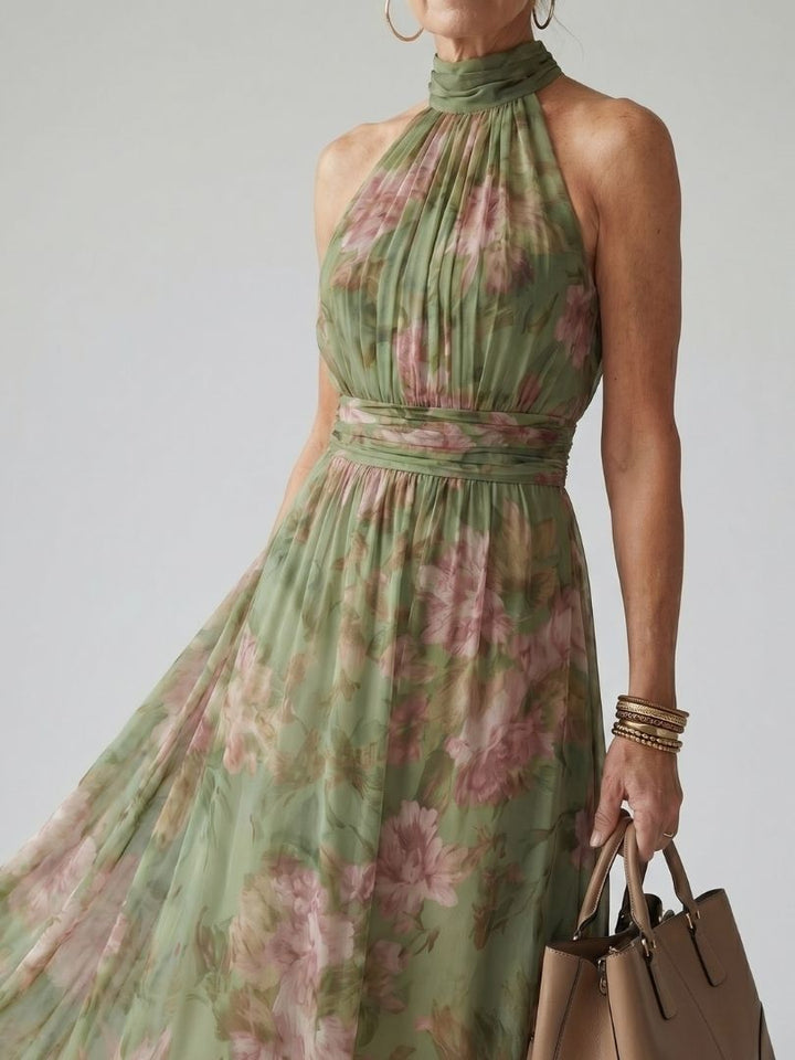 Bellthorne | Gathered Halter Midi Dress