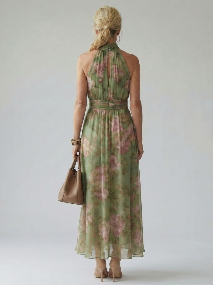 Bellthorne | Gathered Halter Midi Dress