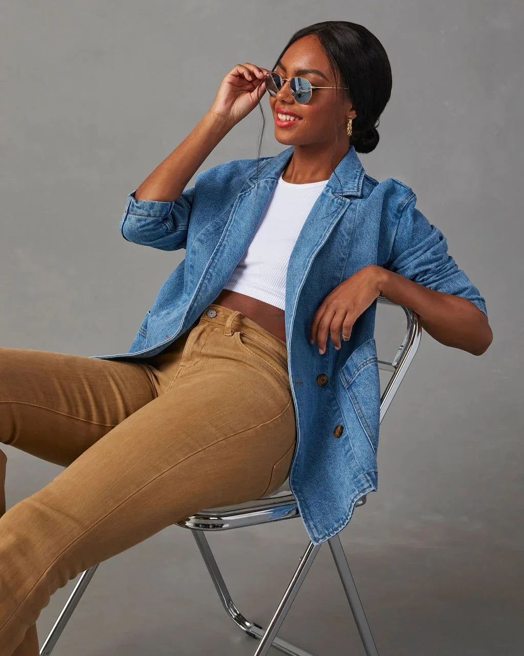 Elena | Denim Blazer