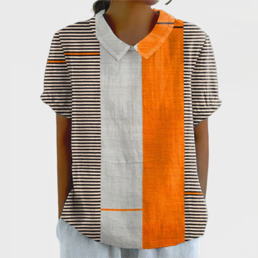 Lena | Color Block Striped Shirt