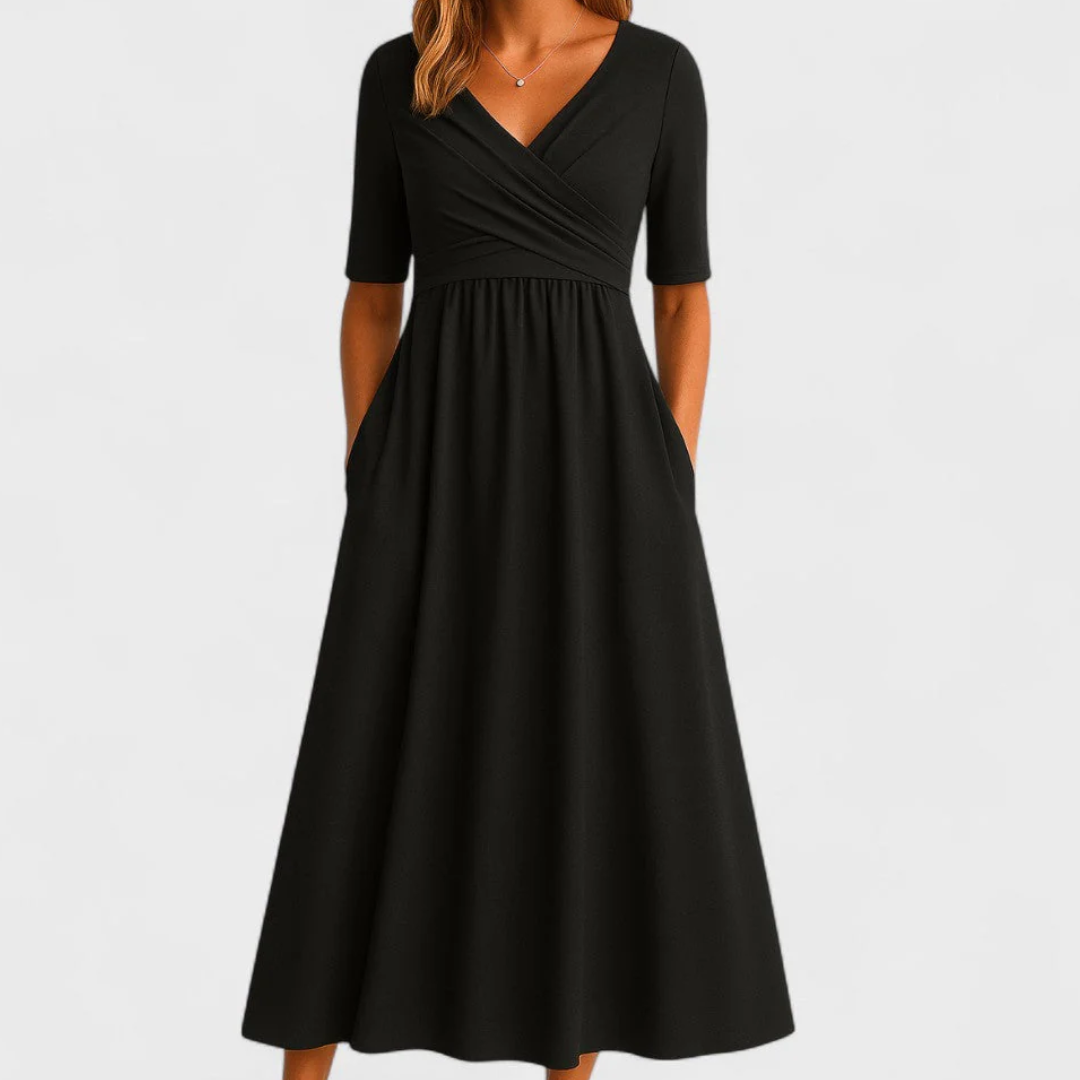 Vivian | Elegant Midi Dress with Pockets