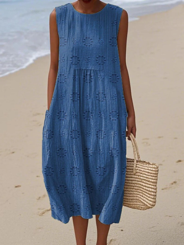 CANDACE | Embroidered Midi Dress