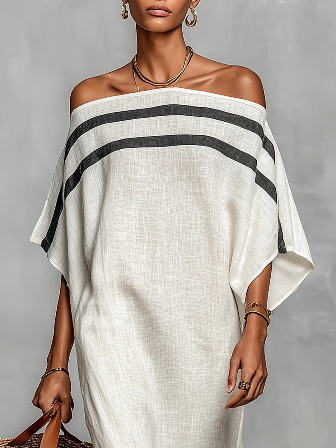 Aveline™ | Off-Shoulder Maxi Dress with Batwing Sleeves