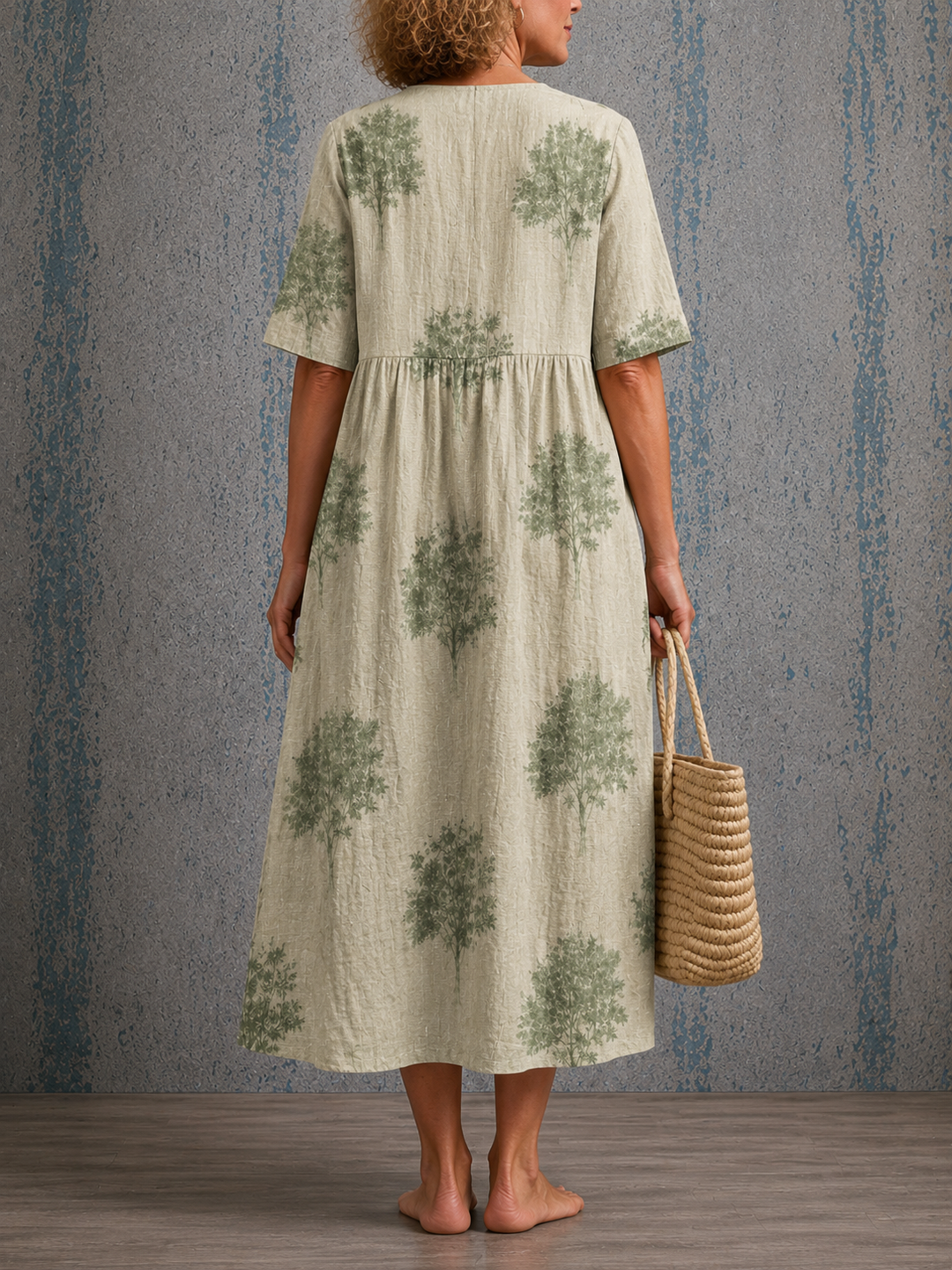 Annette™ | Half Sleeve Linen Dress