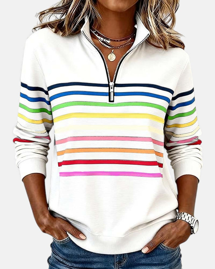 AMY | Striped Half-Zip Pullover