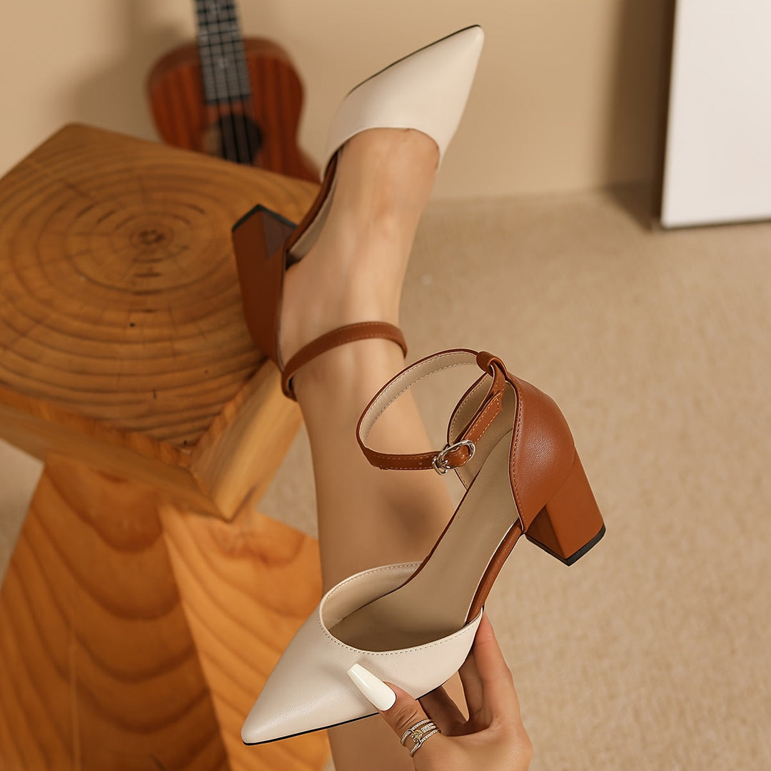 MARIELLE | Two Tone Strap Heels
