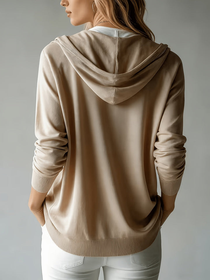 Katia | Khaki Hooded Cardigan with Buttons