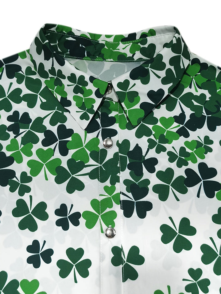 AMELIA | Clover Print Button Shirt