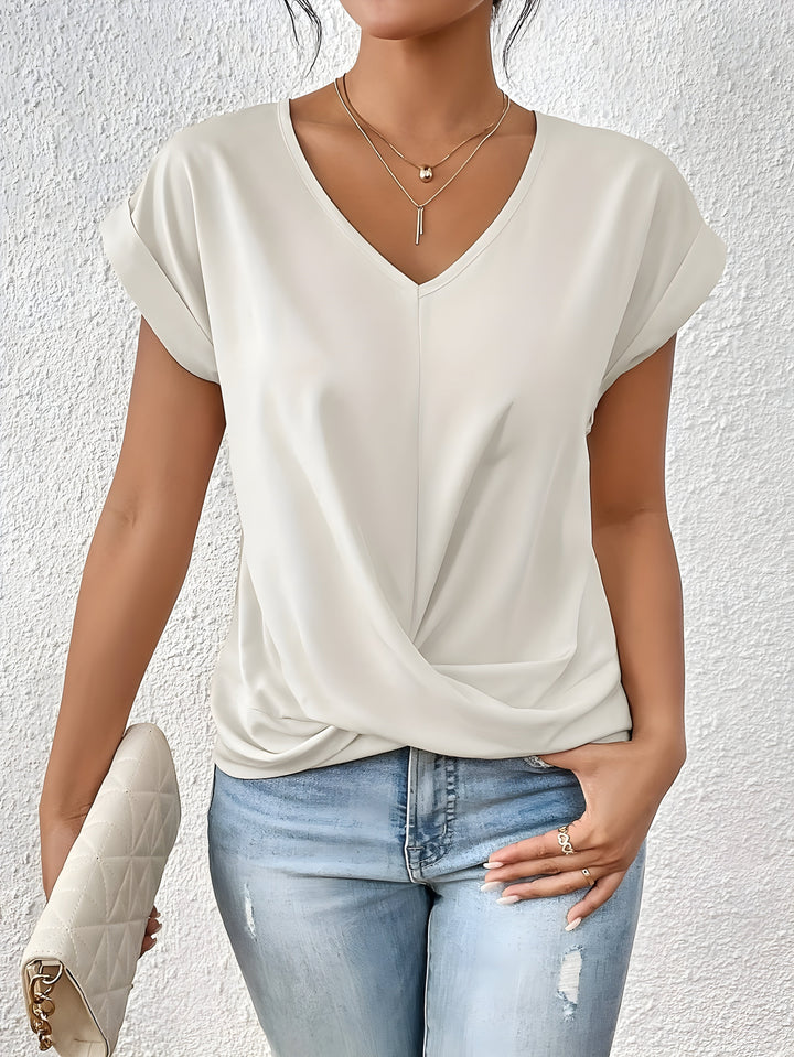 ANDREA | Relaxed V-Neck Twist Top
