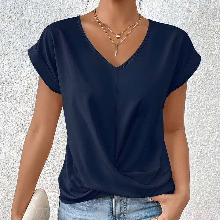 Violet | Classic Twist Detail V-Neck Top
