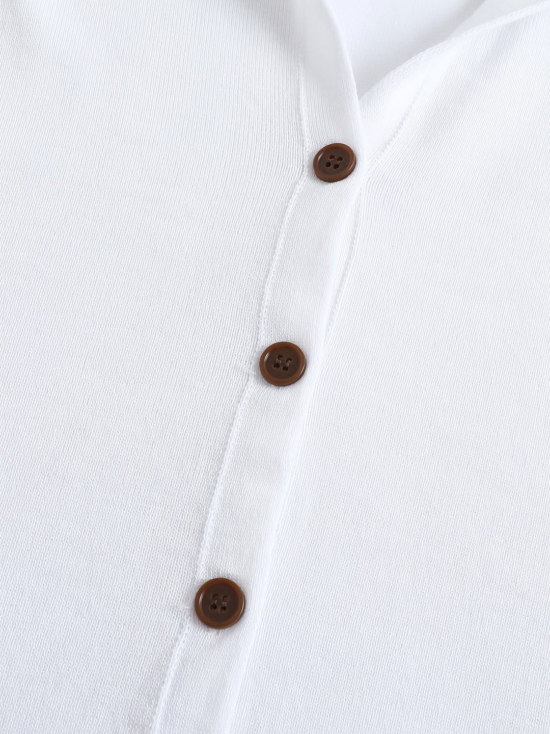 Chiara | White Hooded Cardigan with Button Closure