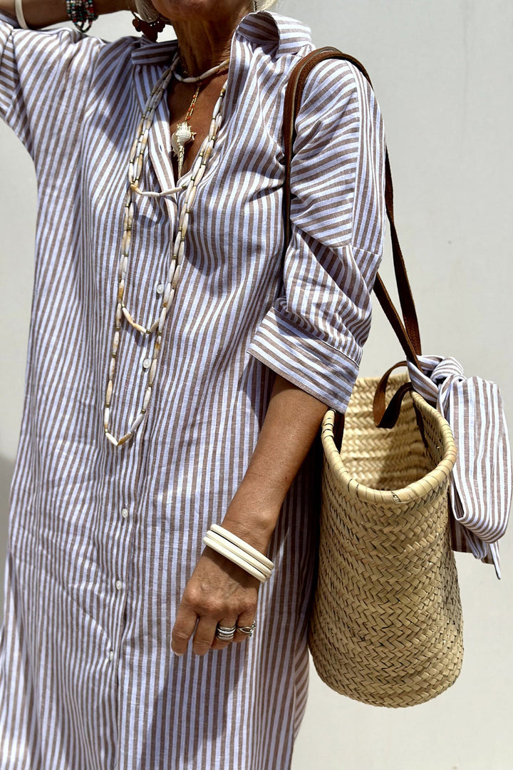 Kacey | Timeless Striped Shirt Dress with Elegant Comfort