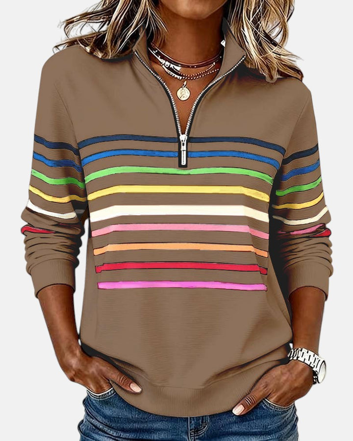 AMY | Striped Half-Zip Pullover