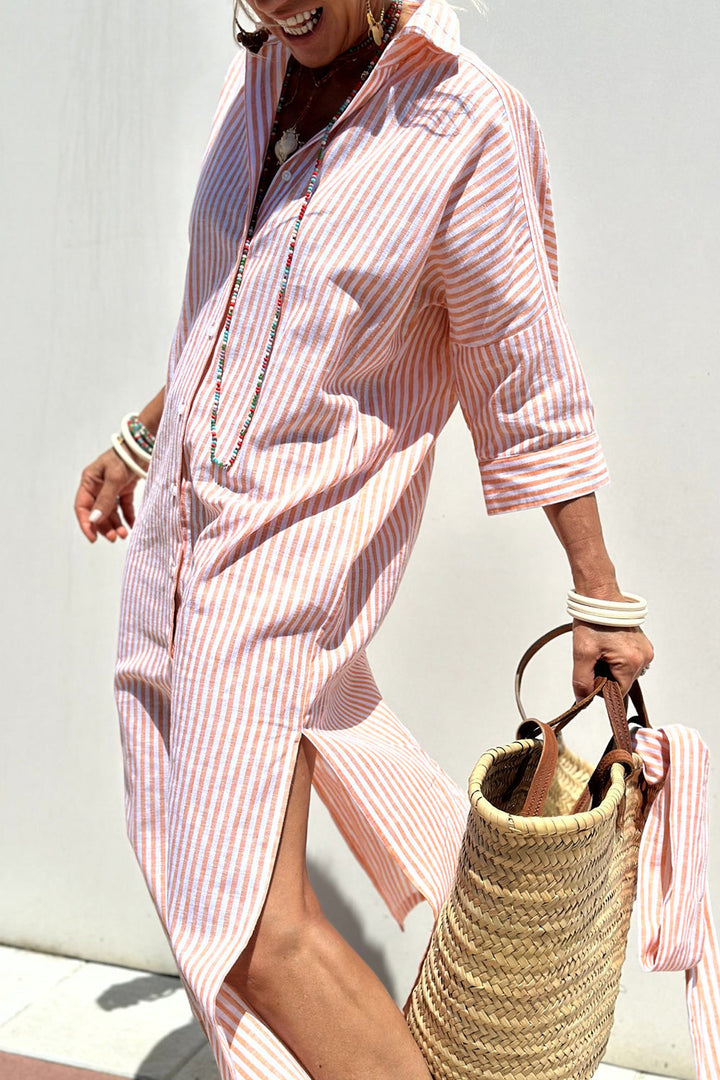 Kacey | Timeless Striped Shirt Dress with Elegant Comfort