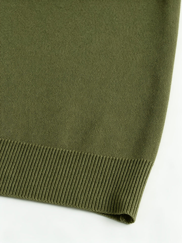 Alessia | Military Green Hooded Cardigan with Button Closure