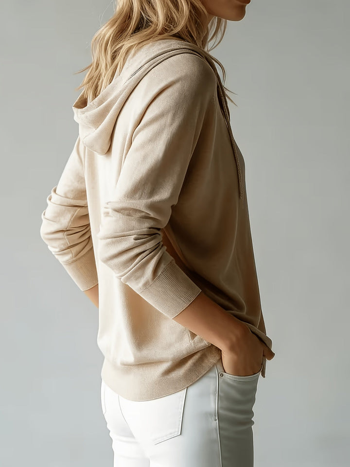 Katia | Khaki Hooded Cardigan with Buttons