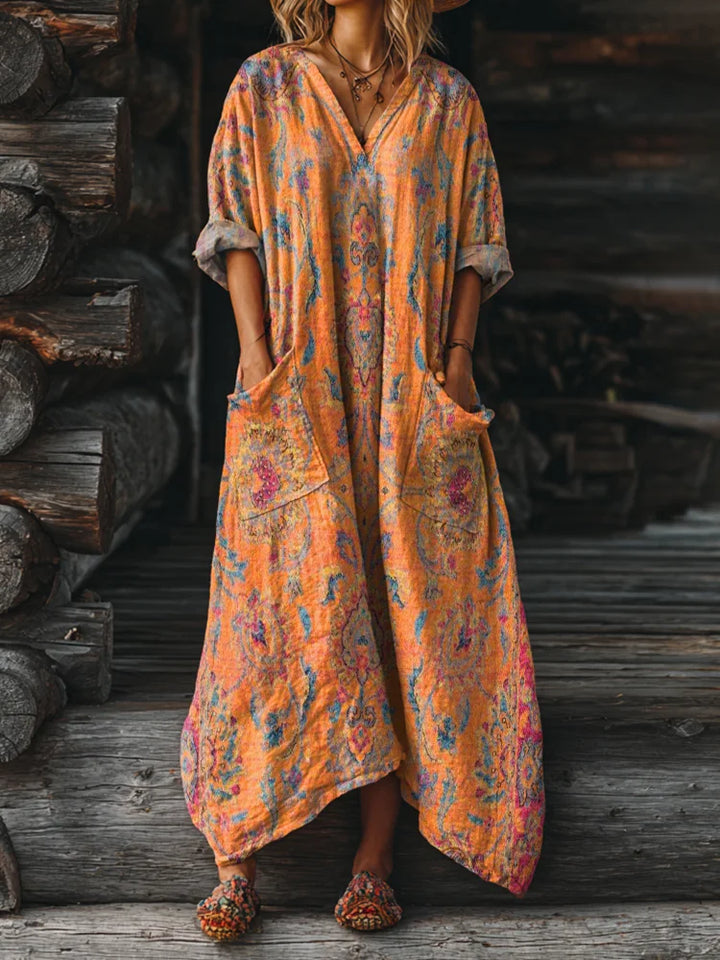 YVETTE | Vintage Boho Dress with Pockets