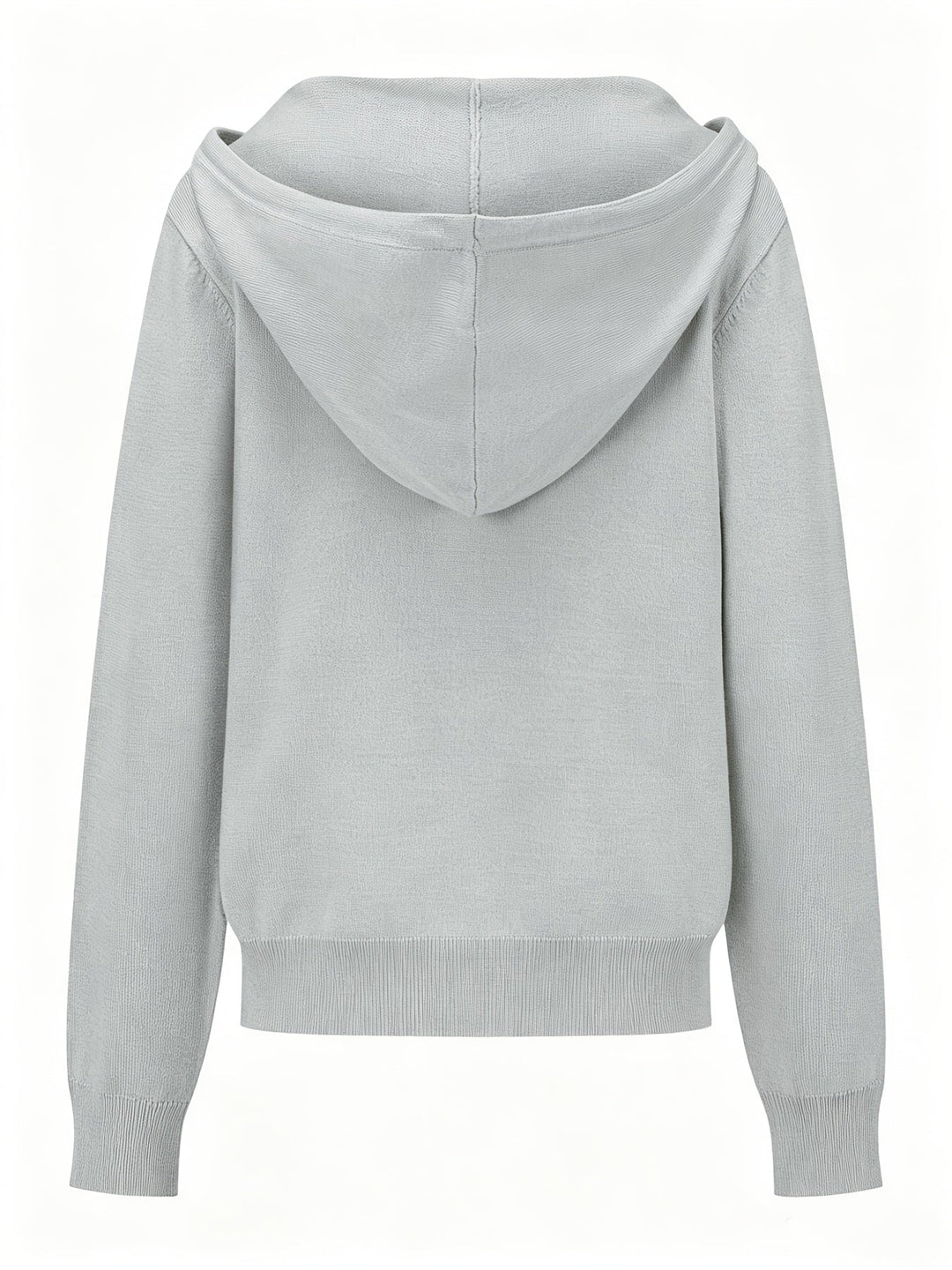 Ginevra | Light Gray Hooded Cardigan with Button Closure