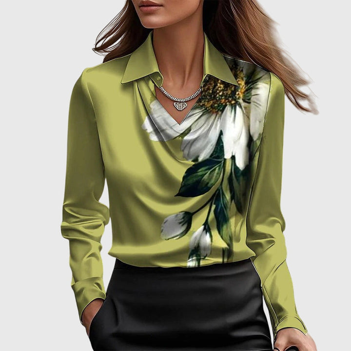 AINSLEY | Draped Neck Blouse
