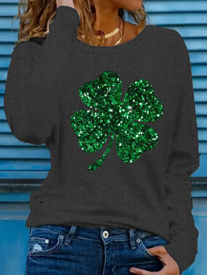 ADRIENNE | Clover Print Sweatshirt