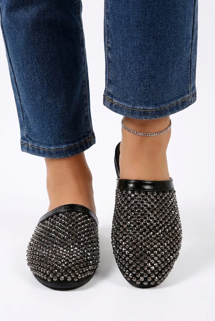 Lisa | Crystal Embellished Comfort Mule